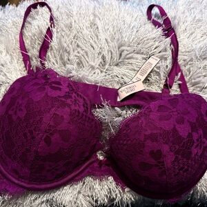Victoria's Secret Magenta Lace Bra